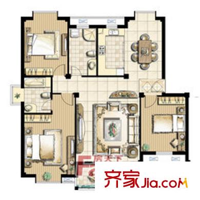 盛世新都 3室2廳1衛(wèi)1廚 戶型圖