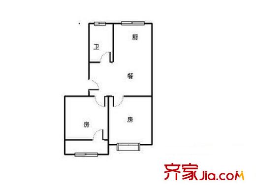 后廟新村 2室1廳1衛(wèi)1廚 戶型圖