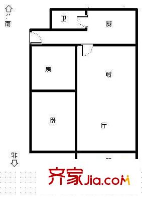 裕兴大厦户型图 2室2厅户型图 2室2厅1卫1厨