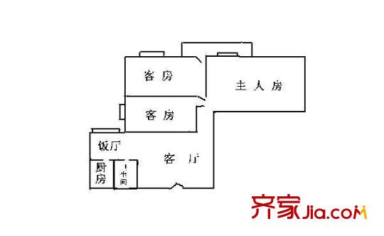 淘金大厦三房户型图