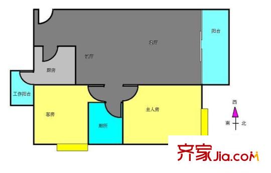 光大花园和榕风景(F区)户型图2室2厅户型图 2室2厅1卫1厨