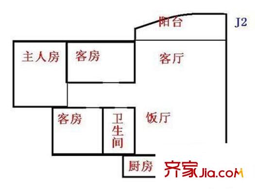 晓南花园户型图3室2厅户型图 3室2厅1卫1厨