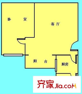 晓南花园户型图1室1厅户型图 1室1厅1卫1厨