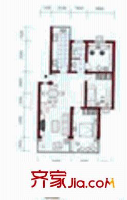 海怡花園戶型圖2室1廳 2室1廳1衛(wèi)1廚