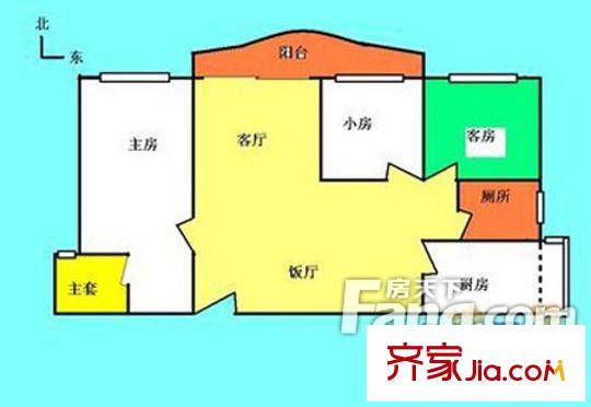 广怡大厦户型图3室2厅户型图 3室2厅2卫1厨