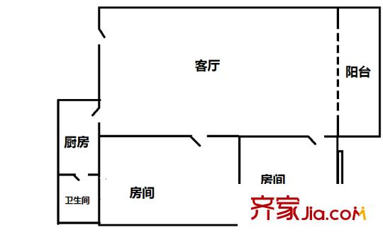 联发名阁 2室 户型图