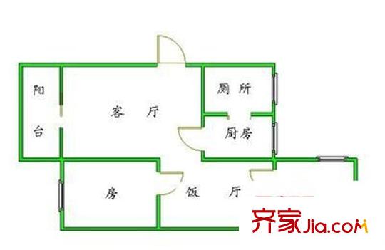 基立下道北小区户型图基立下道北 2室 户型图 2室2厅1卫1厨