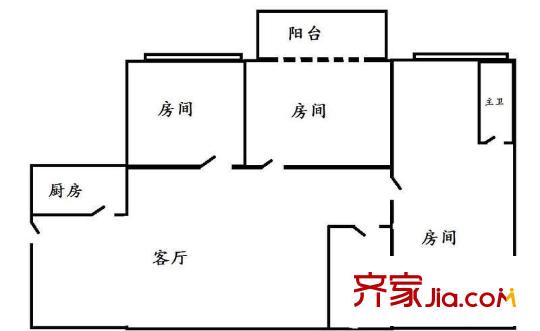 联发名阁 3室 户型图