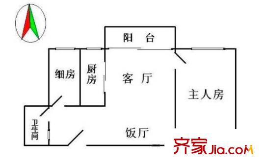 基立下道北小区户型图基立下道北两房户型图 2室2厅1卫1厨