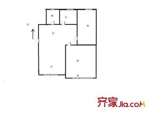 甬興新村 2室1廳1衛(wèi)1廚 戶型圖