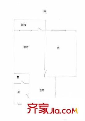 新港西远洋宿舍 1室 户型图