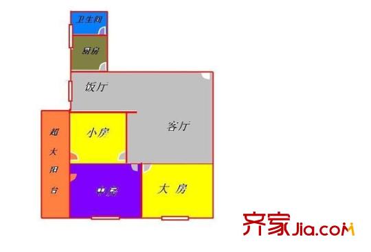 润汇大厦 3室 户型图