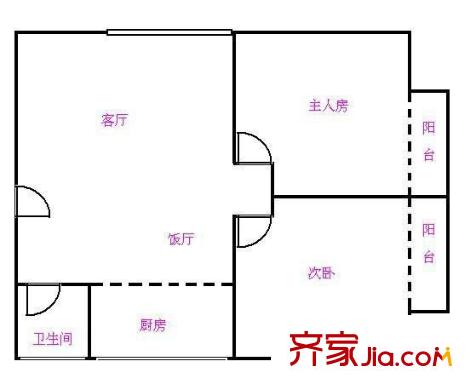 润汇大厦 2室 户型图