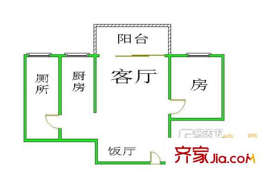 华乐苑户型图1室1厅户型图 1室1厅1卫1厨