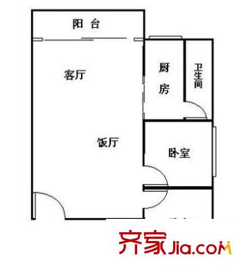 昌岗小区 2室 户型图
