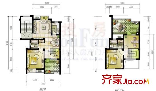 青年才郡戶型圖戶型圖 3室2廳1衛(wèi)1廚