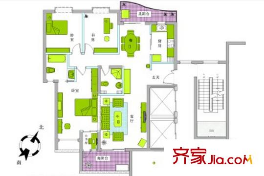 陽光嘉園戶型圖四室 