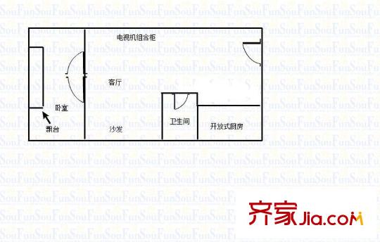 锦桦世家 1室 户型图
