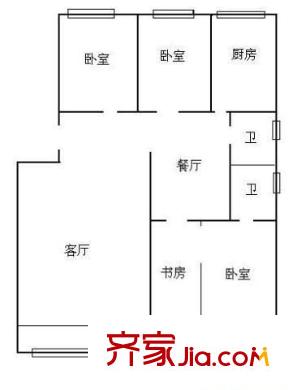 泗港小區(qū) 4室2廳2衛(wèi)1廚 戶型圖