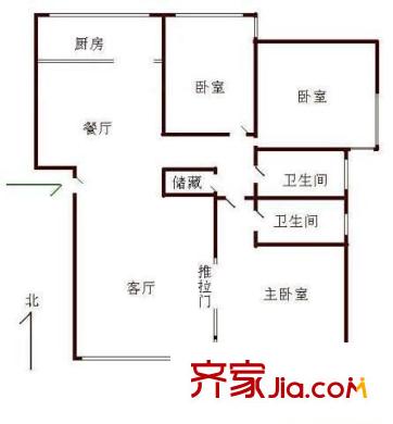 泗港小區(qū) 3室2廳2衛(wèi)1廚 戶型圖