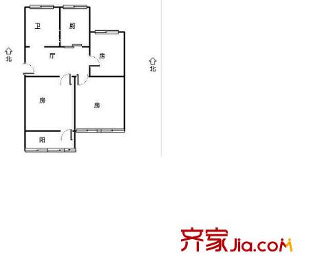 鳳凰新村 3室1廳1衛(wèi)1廚 戶型圖