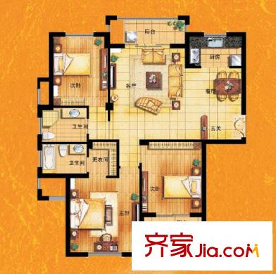 淺水灣蔚藍(lán)水岸戶型圖3室2廳 3室2廳2衛(wèi)1廚