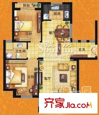 淺水灣蔚藍(lán)水岸戶型圖2室2廳 2室2廳1衛(wèi)1廚