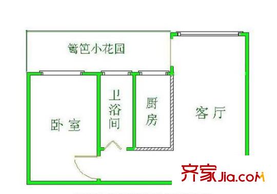 翠怡小区 1室 户型图