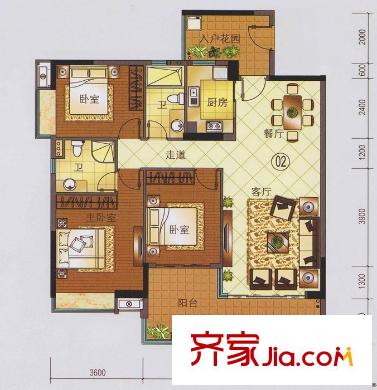 珠光南沙御景户型图珠江南沙御景8栋02单位 3室2厅2卫1厨
