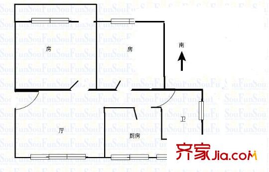 中山大学园西区户型图中山大学西区 2室 户型图 2室2厅2卫1厨