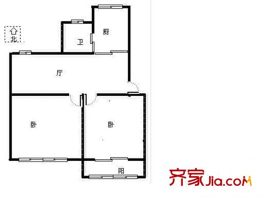繁裕三村戶型圖繁裕三期 2室1廳1衛(wèi)1廚 戶型圖 2室1廳1衛(wèi)1廚