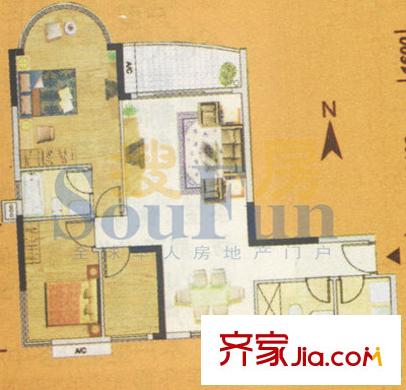 逸景翠园倚翠轩 2室 户型图