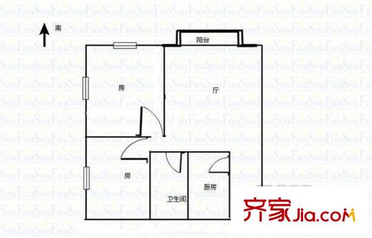 怡雅居 2室 户型图
