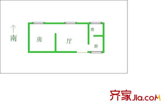 怡雅居户型图1室1厅户型图 1室1厅1卫1厨