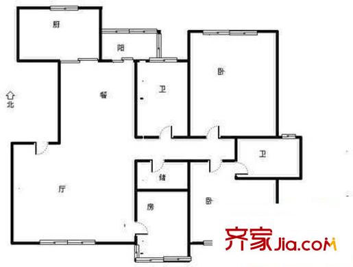 姚江花園 2室 戶型圖