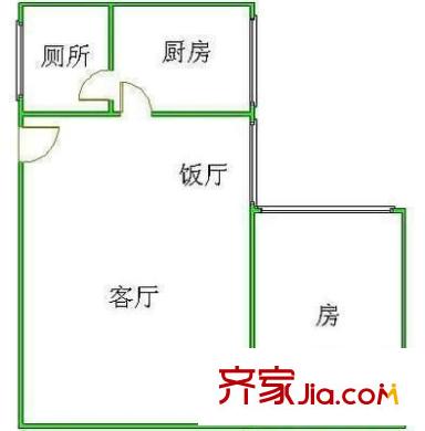 江燕花园户型图1室2厅户型图 1室2厅1卫1厨