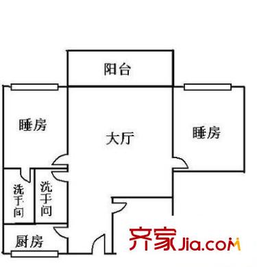 江燕花园户型图3室1厅户型图 3室1厅2卫1厨