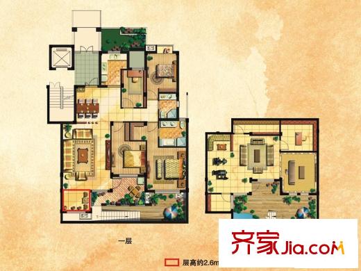 維科水岸楓情 4室2廳2衛(wèi)1廚 戶型圖