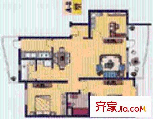 江南春曉戶型圖戶型圖 3室2廳2衛(wèi)1廚
