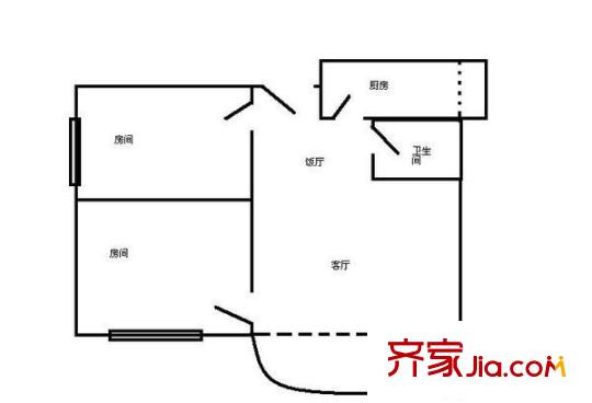 东雅轩户型图2室2厅 户型图 2室2厅1卫1厨