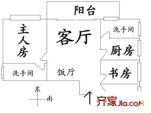 越秀南路小区 3室 户型图