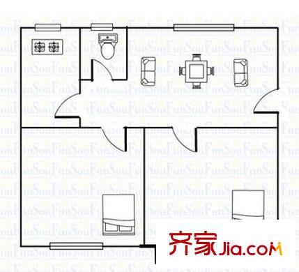綠城綠園戶型圖兩室戶型圖 