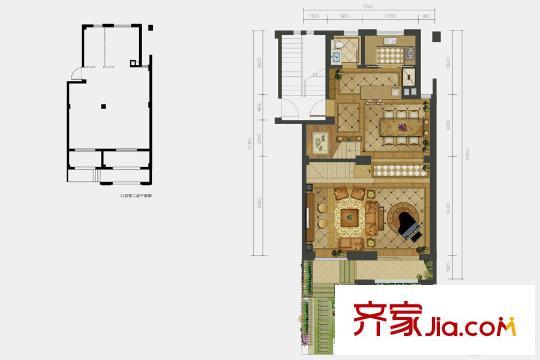 萬科城庭墅二層戶型圖 5室2廳3衛(wèi)1廚