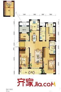 萬科城四期A戶型 4室2廳2衛(wèi)1廚