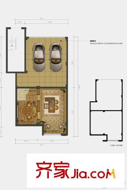 萬科城庭墅一層戶型圖 5室2廳3衛(wèi)1廚