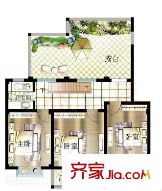 九五花園戶(hù)型圖戶(hù)型圖 6室2廳3衛(wèi)