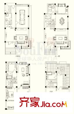 洪都花園戶型圖3室3廳 3室3廳3衛(wèi)1廚
