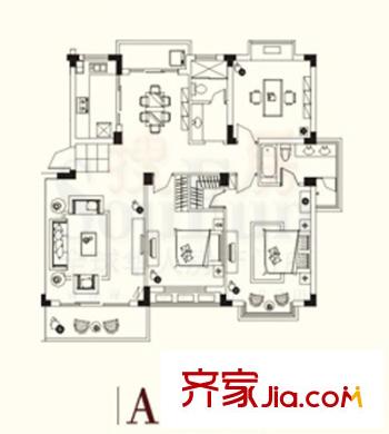洪都花園戶型圖3室2廳 3室2廳1衛(wèi)1廚