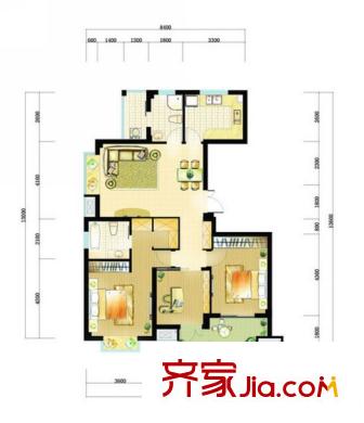 頤和名苑戶型圖2期121平方米戶型 3室2廳2衛(wèi)1廚