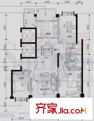 萬達(dá)廣場(chǎng)公寓戶型圖3室2廳 3室2廳2衛(wèi)
